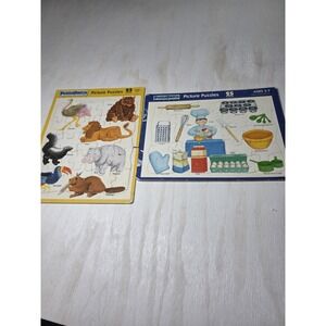 2 Puzzle Patch Tray  Age 3-7 Kitchen,baker/animals